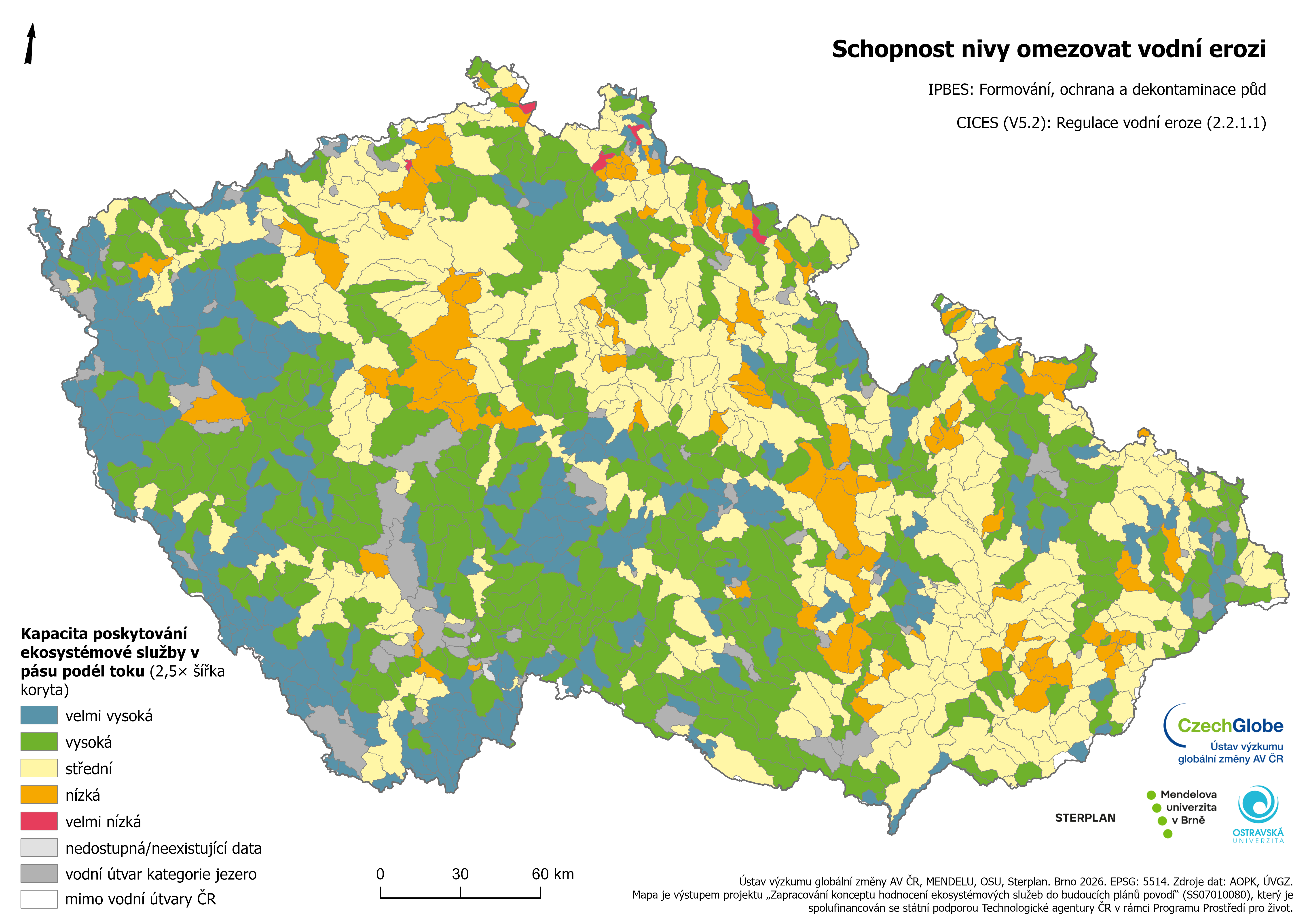 6b - Schopnost omezovat erozi v pásu podél toku